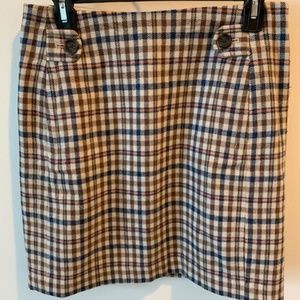 Banana Republic Wool Plaid Lined Skirt Size 4